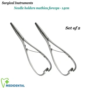 Instrumentos de mano quirúrgicos de microcirugía soporte para agujas Mathieu fórceps 14 cm dentales - Imagen 1 de 3