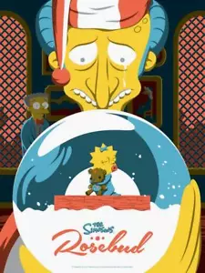 Waylon Smithers Mr. Burns Maggie Bear Globo de Nieve Los Simpson Rosebud Arte Póster - Imagen 1 de 1