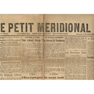 Le PETIT MÉRIDIONAL Castelnau le Lez Cette Mèze Sérignan Montpellier 27 Nov 1918 - Picture 1 of 1