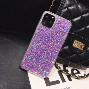 Glitter Glossy Shockproof Slim Soft Phone Case For iPhone 16E 15 14 13 12 11 X 7 - Picture 1 of 14
