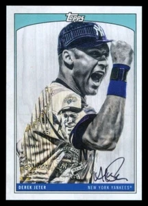 2022 TOPPS X LAUREN TAYLOR ARTIST AUTO DEREK JETER CARD #16 + COA - Picture 1 of 2