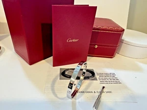 2023 ❤️ Cartier Love Bracelet White Gold Size 19 New Screw System Complete   ❤️ - Picture 1 of 6