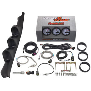 White MaxTow Boost EGT Trans Temp Gauges + Triple Pod for 95-98 Chevy C/K Truck