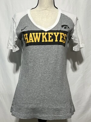 Nike Iowa Hawkeye Womens Shirt V-Neck Size Large Short Sleeve Color Gray - Image 1 of 4