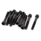 M6x45mm 12.9 alliage acier boulon hexagonale Vis à tête creuse noir 10Pcs