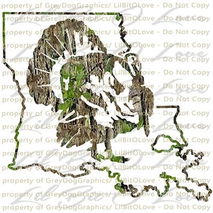 Camuflaje Camuflaje Luisiana Pavo Cazador Caza Vinilo Calcomanía Adhesivo Gobbler Jake - Imagen 1 de 1