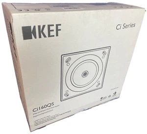 KEF Ci160QS, 6.5" 2-Way Uni-Q SQUARE Grill InWall Speaker-EA-125W-8Ω-3.58"D-NEW - Picture 1 of 3