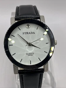 Strada Men's Quartz Watch Prism Crystal Silver 40mm Case- New Battery - Picture 1 of 9