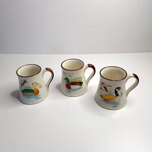 3er Set Vintage Wasservögel Kaffeebecher breiter Boden Ente Stockente Canada Goose - Bild 1 von 10