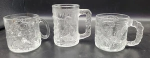 Batman Forever Robin & Riddler & Two-Face McDonalds 3D Glass Mug Vintage 1995 - Picture 1 of 10