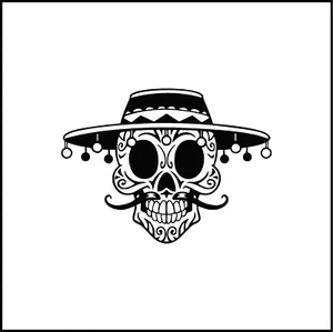 Day Of The Dead Sugar Skull Vinyl Decal - Picture 1 of 4