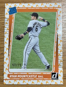 2021 Panini Donruss Rated Rookies On Fire /75 Ryan Mountcastle #59 Rookie