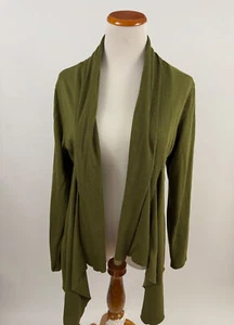 COLDWATER CREEK olive green knit cardigan sweater L 14 - Picture 1 of 5