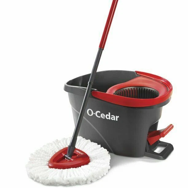 O-Cedar EasyWring Microfiber Spin Mop and Bucket System - Red