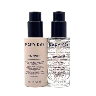 MARY KAY TIMEWISE DEFENSOR DIURNO CON SPF 30 y recuperación nocturna ~ tamaño completo ~ ¡nuevo en caja! Foto 1 de 4