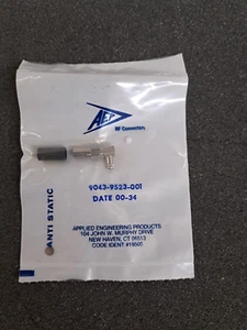 New, AEP, 9043-9523-001, SMA / RIGHT ANGLE PLUG MALE CRIM - Picture 1 of 3