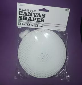 10pc Plastic Canvas Needlecraft Supplies 4.5in Circles - Picture 1 of 2