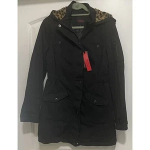 Yoki New York Sz Medium Black Soft Shell Full Zip & Snap Jacket with Hood - Picture 1 of 11