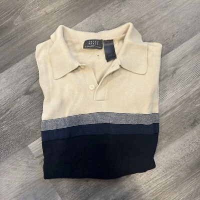 Camisa polo Crazy Horse para hombre mediana, tostada/azul marino de algodón Foto 1 de 2