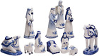 Kurt Adler 197 67 Inch Porcelain Delft Blue 11 Piece Nativity Set