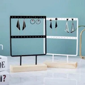 Earring Studs Pendant Jewelry Holder Stand Display Organizer Wooden Holders 1pc - Picture 1 of 18