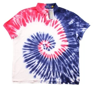 Polo Ralph Lauren Para Hombres Americana Polo XL Calce Ajustado Manga Corta Tie Dye NUEVO - Imagen 1 de 6