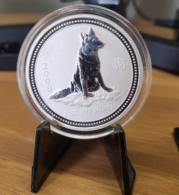 Australien 1 Unze Silber lunar I *2006 Dog Lunare Cane 1 oz argento - Immagine 1 di 3