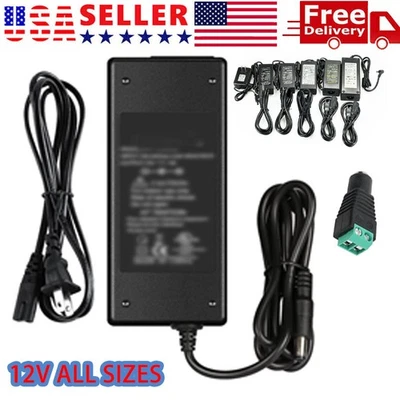 12V 1A 2A 3A 5A 6A 8A 10A Power Supply AC DC Adapter for LED Strip Light String - Image 1 of 4