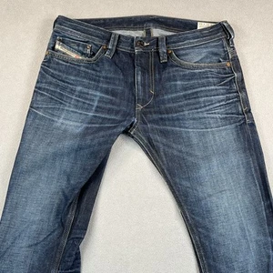 Diesel Thanaz Jeans Men 34x32 Slim Skinny 0073N Distressed Denim Tag Reads 31x32 - Afbeelding 1 van 24