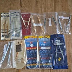 Lote de 10 agujas de tejer circulares de varias marcas y tamaños - Imagen 1 de 5