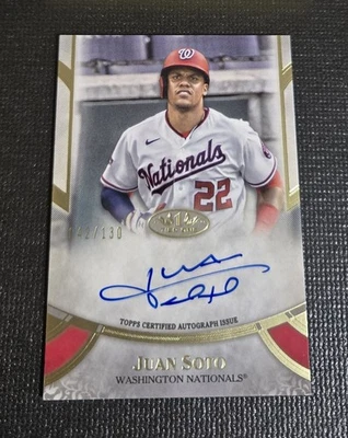 Juan Soto 2021 Topps Tier One Prime Performers Auto /130 PPA-JSO Nationals Mets - Image 1 of 2