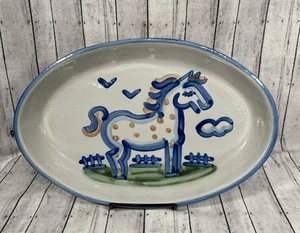 M A HADLEY HORSE “COUNTRY SCENE” OVAL SERVING PLATTER DISH STONEWARE PLATE - Picture 1 of 8