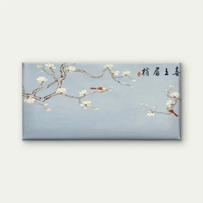 Minimalist Asian Chinese Floral Bird Unframed Canvas Painting for Living - image 1 of 4