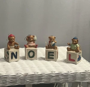 Juego de adornos de bloque de oso House of Lloyd Noel Navidad alrededor del mundo años 80 - Imagen 1 de 11