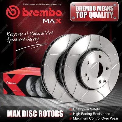 2x Front Brembo Slotted Disc Brake Rotors for Volkswagen Scirocco PR 1LJ 1ZA 1ZD - image 1 of 4