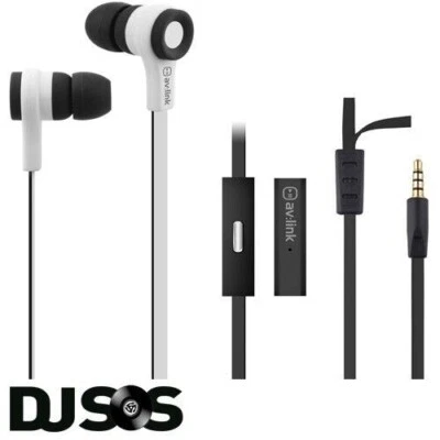 AV:Link Rubber Earphones w/Mic Black & White - Image 1 of 2