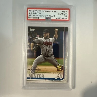 2019 Topps All Star Rookie Cup A.J. Minter 582 Montgomery Club 467 PSA 10 Braves - Image 1 of 4