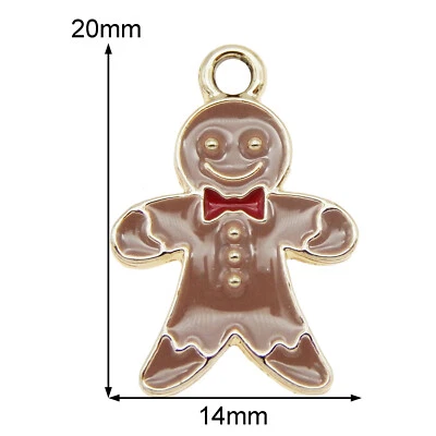 12 peças amuletos pingente de gengibre folheados a esmalte homem 20x14 mm joias descobertas faça você mesmo - Imagem 1 de 4