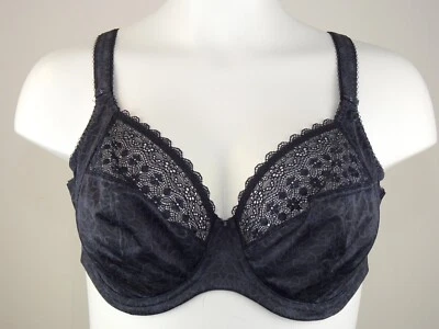 Elomi 4340# Kim Side Support Plunge Unlined Underwire Bra US Size 44 DD - Image 1 of 4