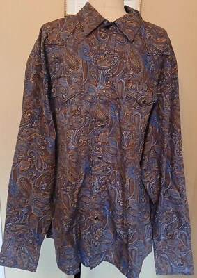 Camisa Starr Western Wear Para Hombres XXL Marrón Cachemira Multicolor Vaquero a Presión Nueva con Etiquetas Foto 1 de 4