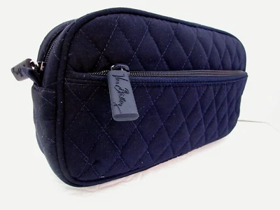 Vera Bradley Acolchado Cosméticos Artículos de Aseo Durante la Noche Medianos Cremallera Top ID Estuche Azul Marino Foto 1 de 4