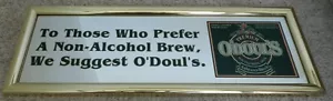 O'Doul's 1992 cerveza sin alcohol signo espejado 25"" X 7,5"" marco de metal 794-147 - Imagen 1 de 4