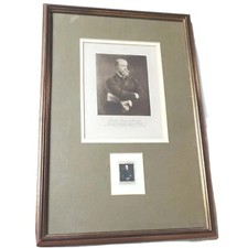 Charles Stewart Parnell 1846-1891 Ireland framed portrait Sydney Hall + Stamp