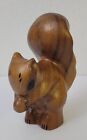 Vintage Artist Signed Myrtlewood Carved Squirrel Figurine 4.75 X 3 X 2.25"