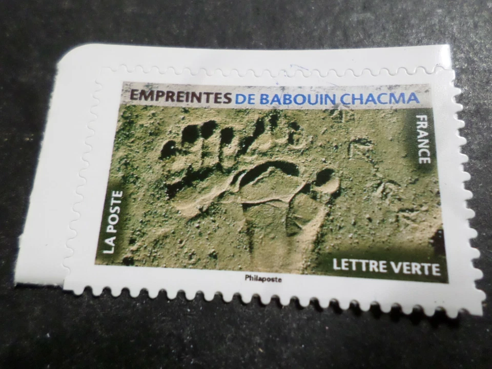 Francia 2021 , Sello Huellas Animales Babuino, Mono, Nueva Autoadhesivo MNH - Imagen 1 de 1