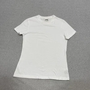 Vintage Stussy Shirt Girls Medium Blank Short Sleeve Made In USA Stretch Casual - Picture 1 of 12