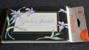 IRIS FLOWERS Invitaciones de Fiesta ESTÁS INVITADO Pack de 8 por AGC Vintage Años 80 - Imagen 1 de 2