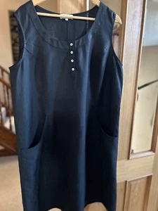 East black linen Dress size 16. pit to pit is 23” - Picture 1 of 6