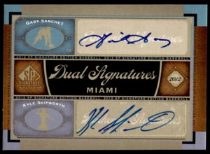 2012 SP Signature Edition #MIA8 Gaby Sanchez / Kyle Skipworth BASEBALL Marlins - Picture 1 of 2