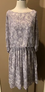 Moda International M 100% Silk Mauve Cottage Luxe Dress W Split Back - Picture 1 of 8